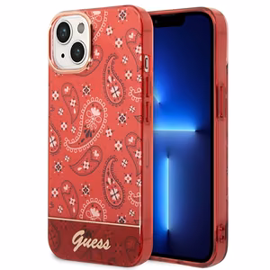 Guess GUHCP14MHGBNHR iPhone 14 Plus 6.7 "raudonas/raudonas kietas dėklas Bandana Paisley