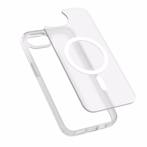 Crong Hybrid Matte Magnetic MagSafe dėklas, skirtas iPhone 17e / 16e, baltas