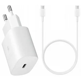 Įkroviklis Samsung EP-TA800NW 25W + Type-C kabelis 25W baltas