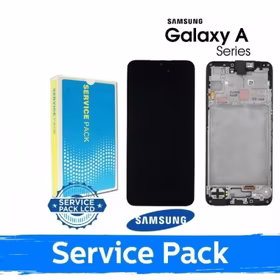 LCD ekranas suderinamas su Samsung A165 A16 4G juodas su rėmeliu (Service Pack)