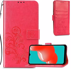 Dėklas Flower Book Samsung A145 A14 4G/A146 A14 5G rožinis-raudonas