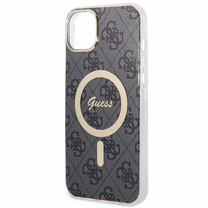 Guess GUBPP14MH4EACSK 4G Print MagSafe dėklo ir įkroviklio rinkinys, skirtas iPhone 14 Plus 6.7", juodas