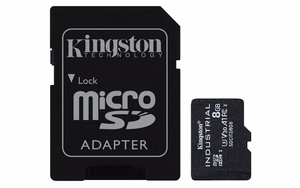 Kingston Technology 8GB microSDHC Industrial C10 A1 pSLC kortelė + SD adapteris