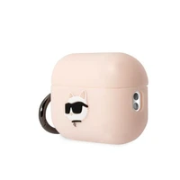 KLAP2RUNCHP AirPods Pro 2 dėklas rožinis silikoninis Choupette Head 3D