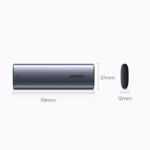 Ugreen M.2 SSD dėklas USB 3.2 Gen 2 (SuperSpeed USB 10 Gbps) + USB Type-C laidas 0,5m pilkas (CM400 10902)