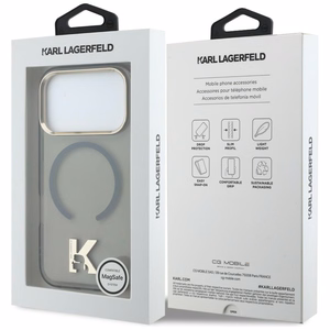 Karl Lagerfeld IML K Head Logo MagSafe Dėklas for iPhone 17 Pro - juodas
