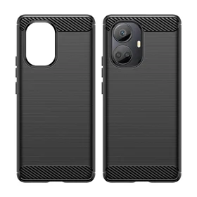 Carbon Case dėklas Realme 10 Pro+ lankstus silikoninis anglies dangtelis juodas