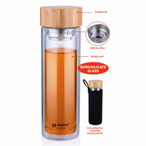 Alpina dvisienė stiklinė termo gertuvė, 450 ml