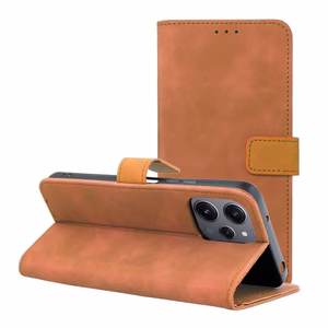 TENDER knygos dėklas telefonui XIAOMI Redmi 12 4G / 12 5G rudas