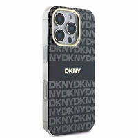DKNY Kartotinis tekstūros raštas su juostele iPhone 16 Pro Dėklas telefonui - juodas