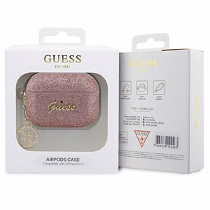 Guess GUAP2GLGSHP ausinių dėklas (m) - rožinis Glitter Flake 4G Charm Collection