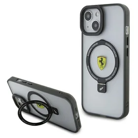 Ferrari žiedo stovo 2023 kolekcijos magnetinis dėklas telefonui iPhone 15 Plus / 14 Plus - permatomas