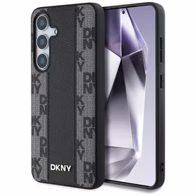 DKNY odinis languoto rašto magnetinis dėklas telefonui Samsung Galaxy S25 - juodas