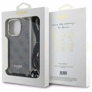 Guess Kryžminis Laidas 4G Spausdintas dėklas iPhone 16 Pro - rudas