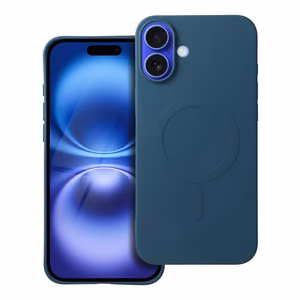 Dėklas Silicone Mag Cover (big hole) (MagSafe) skirtas iPhone 16 Plus mėlynas