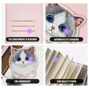 NIMMY rinkinys 2in1 užrašų knygelė + rašiklis BIG EYED PET 2.0 Katė rožinė