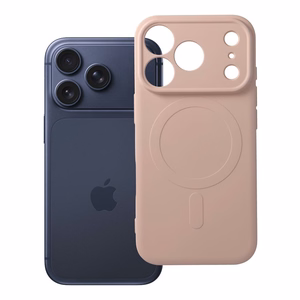 Silikoninis „Mag Cover“ dėklas, skirtas „iPhone 17 Pro / 18 Pro“, suderinamas su „MagSafe“, su kameros apsauga – rožinis