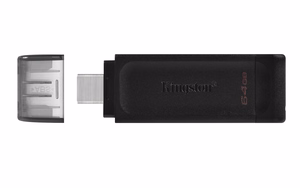 Kingston Technology DataTraveler 70 USB atmintukas 64 GB C tipo USB 3.2 Gen 1 (3.1 Gen 1) Juoda