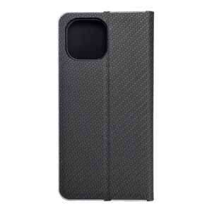 Dėklas telefonui LUNA Book Carbon for Xiaomi Mi 11 Lite 5G / Mi 11 Lite LTE ( 4G ) / Mi 11 Lite NE - juodas (m)