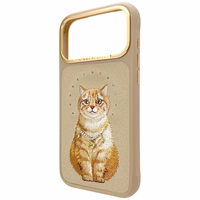 Nimmy Lucky Fashion Cat MagSafe dėklas iPhone 17 Pro Max rudas
