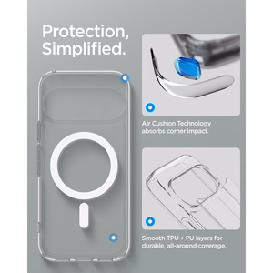 Spigen Ultra Hybrid Mag MagSafe dėklas, skirtas Google Pixel 11 Pro, skaidrus / baltas