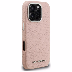 Karl Lagerfeld FW Stamped Karl MagSafe Dėklas iPhone 16 Pro Max - rožinis