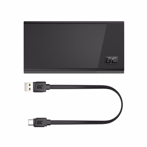 Green Cell GC PowerPlay 20S išorinė baterija, 20 000 mAh, 22,5 W, PD, USB-C, greitasis įkrovimas, Panther Black