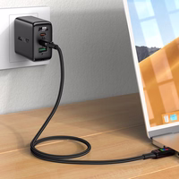 Acefast C7-03 USB-C USB-C 100W 1.2m kabelis su ekranu - juodas