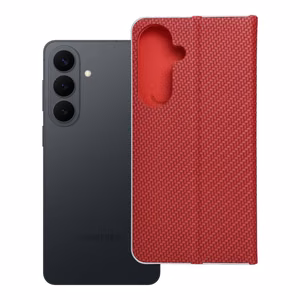 Flip Case for Samsung S26 Plus Luna Book Carbon red