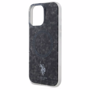 US Polo IML Ring MagSafe dėklas iPhone 16 Pro - Juodas