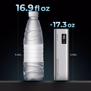 Cuktech CUKP200XGLGR 100W 20000mAh Išorinė baterija 2 x USB-C 1 x USB-A - pilka