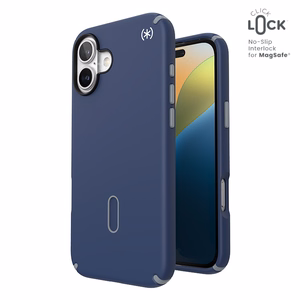 Speck Presidio2 Pro dėklas su MagSafe ir ClickLock, skirtas iPhone 16 Plus, „Coastal Blue/Dust Grey“