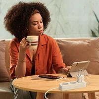 A6MaxL 20W USB-A USB-C sieninis įkroviklis su USB-C - USB-C 1m kabeliu – baltas