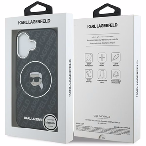 Karl Lagerfeld IML Karl Head Logo MagSafe Case for iPhone 17 - Black