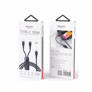 YESIDO LAIDAS CA87 100W TYPE-C/2IN1  1,4M 3,5A juodas