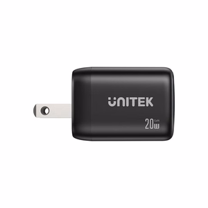 Unitek GaN tinklo įkroviklis USB-A ir USB-C 20W juodas