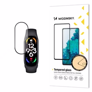 Patvarus Wozinsky pilnai klijuojamas viso ekrano grūdintas apsauginis stiklas su rėmeliu Xiaomi Mi Band 8 - juodas