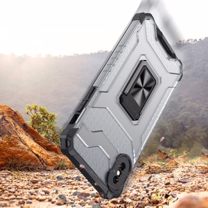 Crystal Ring Case Kickstand tvirtas patvarus dėklas iPhone XS Max raudonas