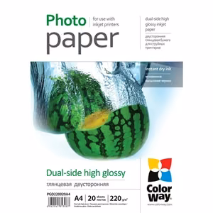 ColorWay – double-sided high-gloss photo paper, 220 g/m², A4