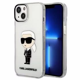 Karl Lagerfeld Ikonik Karl dėklas telefonui iPhone 14 Plus - permatomas