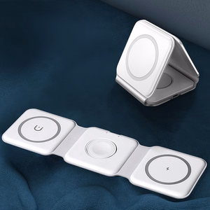 Dudao A11N 15W 3in1 indukcinis įkroviklis - baltas + USB-C / USB-C kabelis