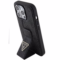 Guess dėklas telefonui su stovu Grip Stand 4G Triangle Strass iPhone 15 Pro Max - juodas