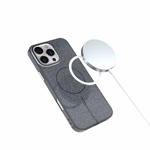 Glitter Thin Mag dėklas for iPhone 17 6,3" juodas