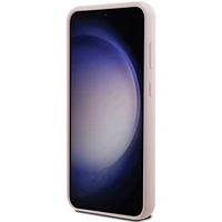 Karl Lagerfeld silikoninis Choupette Metal Pin dėklas telefonui Samsung Galaxy S23 FE - rožinis