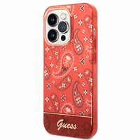 Guess GUHCP14XHGBNHR iPhone 14 Pro Max 6.7" raudonas/raudonas kietas dėklas Bandana Paisley