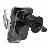 HOCO automobilinis laikiklis su belaidžiu įkrovimu oro ventiliacijai 15W HW7 pilkas