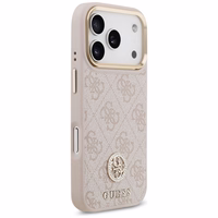 Guess 4G Strass Logo magnetinis dėklas telefonui iPhone 17 Pro - rožinis