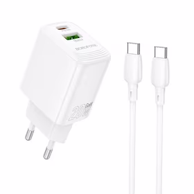 Įkroviklis Borofone BN27 20W USB-C/USB-A + USB-C to USB-C cable 1.0m baltas