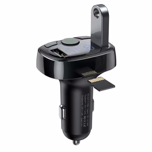 Įkroviklis automobilinis + FM transmiteris BASEUS (S-09A) (2xUSB) juodas