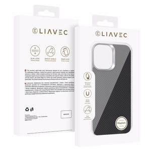 Liavec Carbon Layer Magsafe Aramid Fiber Cover for Iphone 17 black